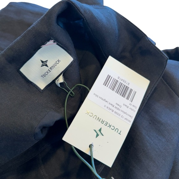 Tuckernuck NEW Black Leighton Linen Sleeveless Button Down Mini Dress Size M - Picture 11 of 11